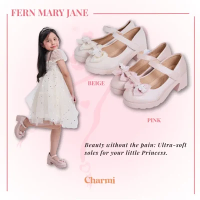 FERN – รองเท้าเด็กผู้หญิงตกแต่งโบว์