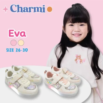 EVA – รองเท้าผ้าใบเด็กผู้หญิงพื้นมีไฟ