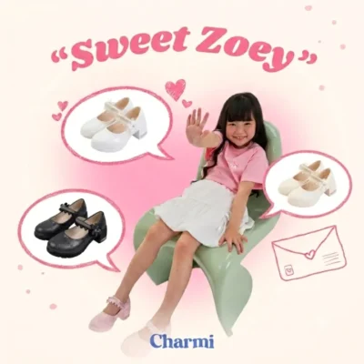 ZOEY – รองเท้าส้นสูงเด็กผู้หญิงสไตล์เจ้าหญิง