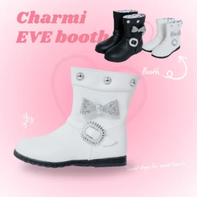 EVE – รองเท้าบูตเด็กตกแต่งโบว์เพชร