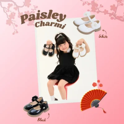 PAISLEY – รองเท้าแมรี่เจนเด็กตกแต่งดอกไม้