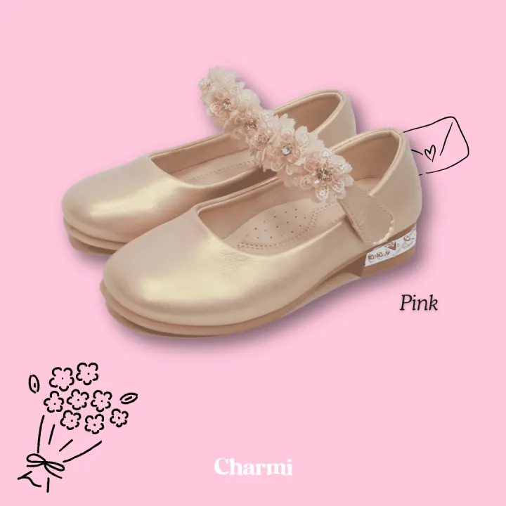 CRYSTAL – Floral Princess Strap Shoes - Image 2
