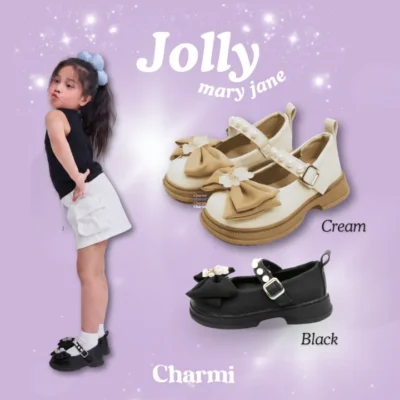 JOLLY – รองเท้าแมรี่เจนตกแต่งหมี